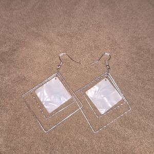 Elegant Rose Gold and Pink Geometric Earrings